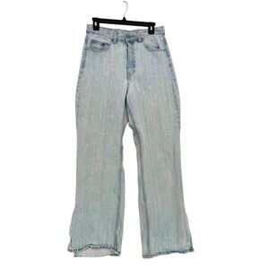 Dr. Denim Echo Shoe Cut Jeans Womens 29 Light Retro High Rise Side Slit Hem